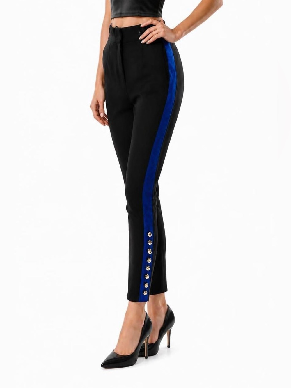 🔥 Dolce & Gabbana Cropped Embellished Ankle Wool Pants Size 38 / 25" Waist 🔥